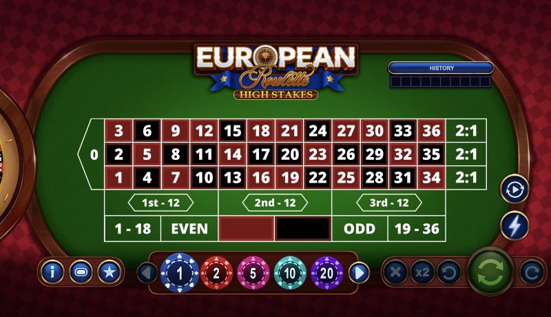 European Roulette High Stakes